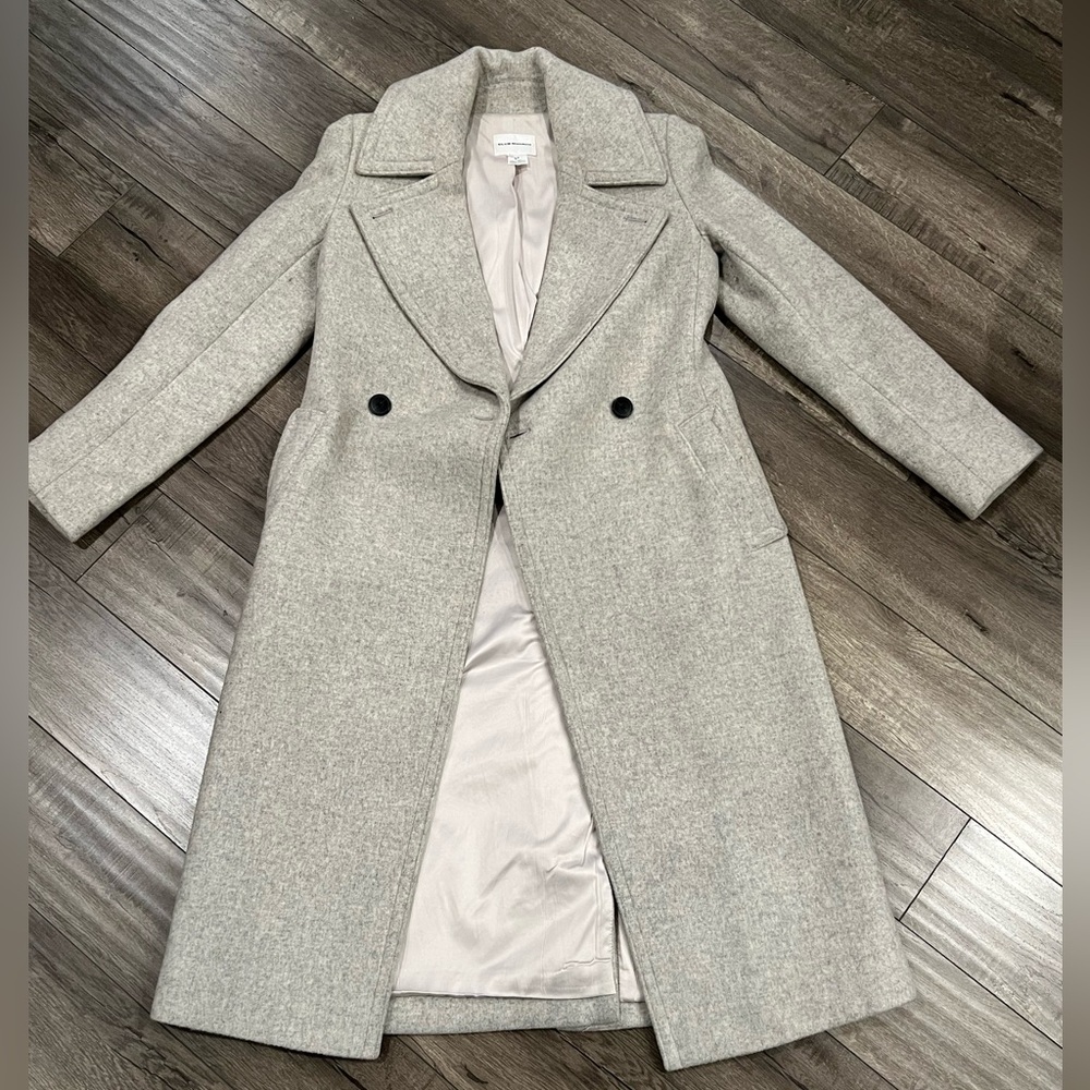 Club Monaco Long Grey Wool Coat | Small